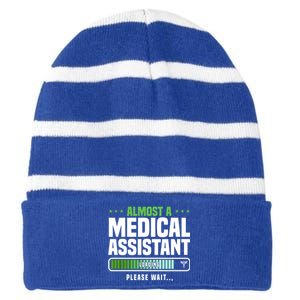 Medical Assistant Student Clinical Healthcare Professional Gift Striped Beanie with Solid Band