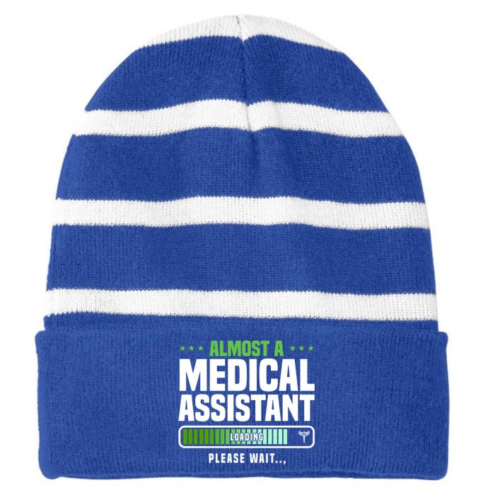 Medical Assistant Student Clinical Healthcare Professional Gift Striped Beanie with Solid Band