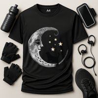 Moon And Stars With Black Cat Performance Shirt