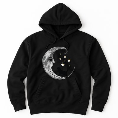 Moon And Stars With Black Cat Hoodie