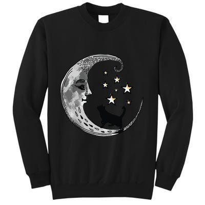 Moon And Stars With Black Cat Sweatshirt