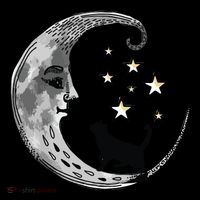 Moon And Stars With Black Cat Backpack