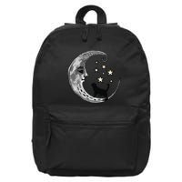 Moon And Stars With Black Cat 16 in Basic Backpack
