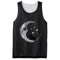 Moon And Stars With Black Cat Mesh Reversible Basketball Jersey Tank