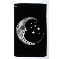 Moon And Stars With Black Cat Golf Towel