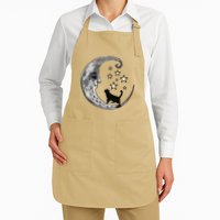 Moon And Stars With Black Cat Apron