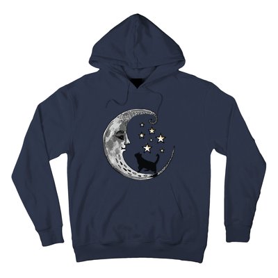 Moon And Stars With Black Cat Hoodie