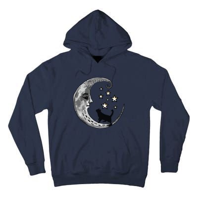 Moon And Stars With Black Cat Tall Hoodie