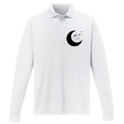 Moon And Stars Performance Long Sleeve Polo