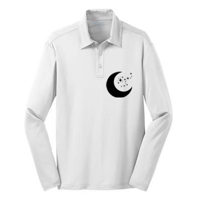 Moon And Stars Silk Touch Performance Long Sleeve Polo