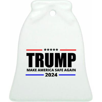 Make America Safe Again 2024 Trump Ceramic Bell Ornament