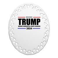 Make America Safe Again 2024 Trump Ceramic Oval Ornament