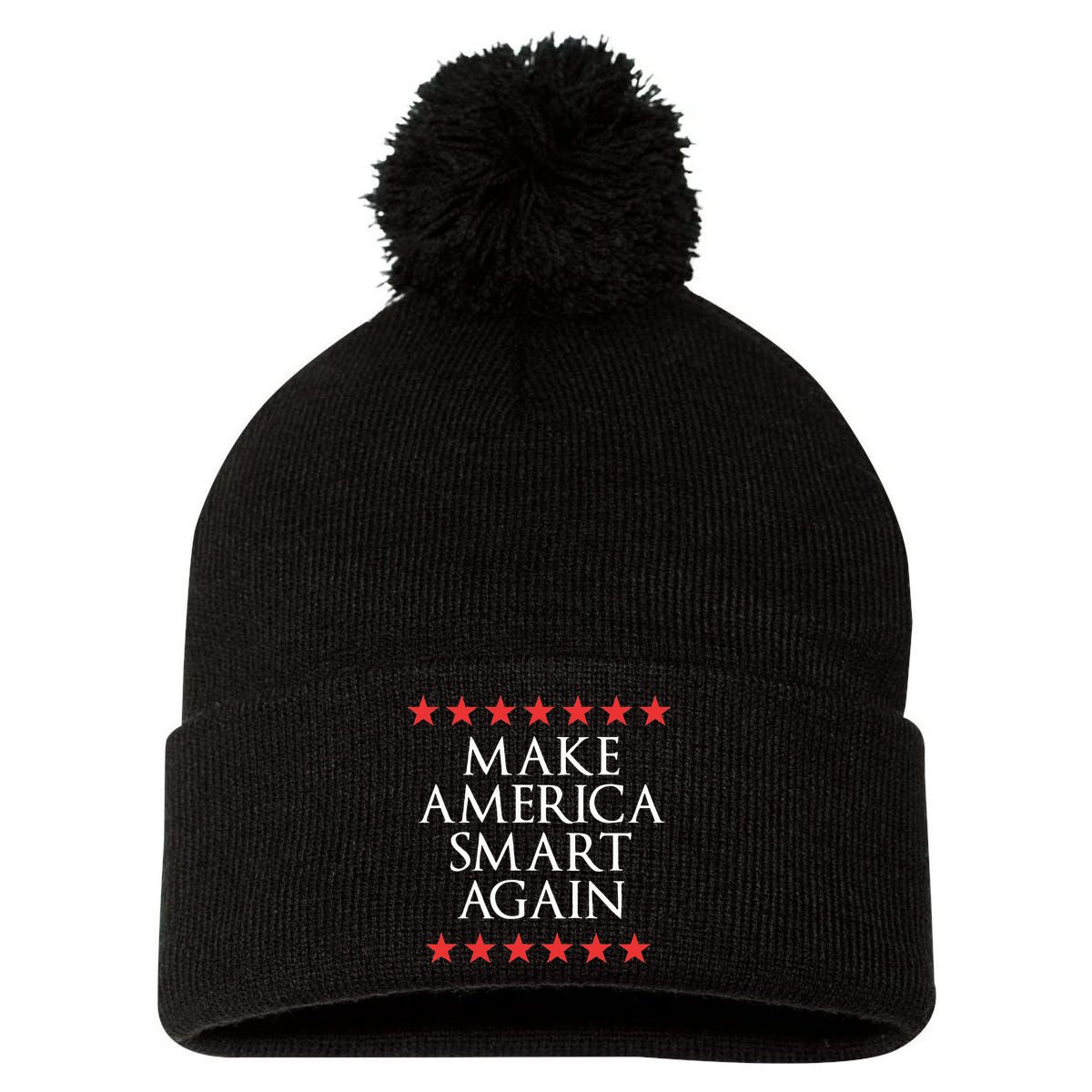 Make America Smart Again Pom Pom 12in Knit Beanie