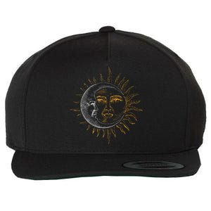 Moon And Sun Astronaut Wool Snapback Cap