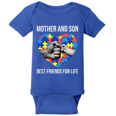 Mother And Son Best Friends For Life Autism Mom Mother's Day Great Gift Baby Bodysuit