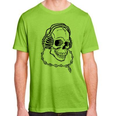 Music A Skull Wearing Headphones Adult ChromaSoft Performance T-Shirt