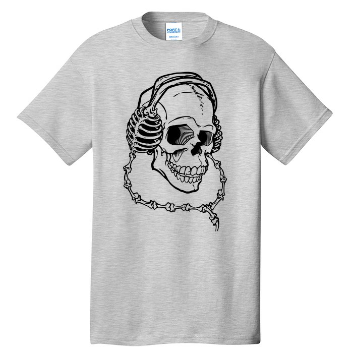 Music A Skull Wearing Headphones Tall T-Shirt