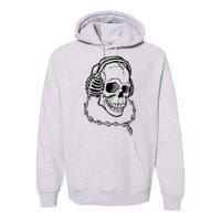 Music A Skull Wearing Headphones Premium Hoodie