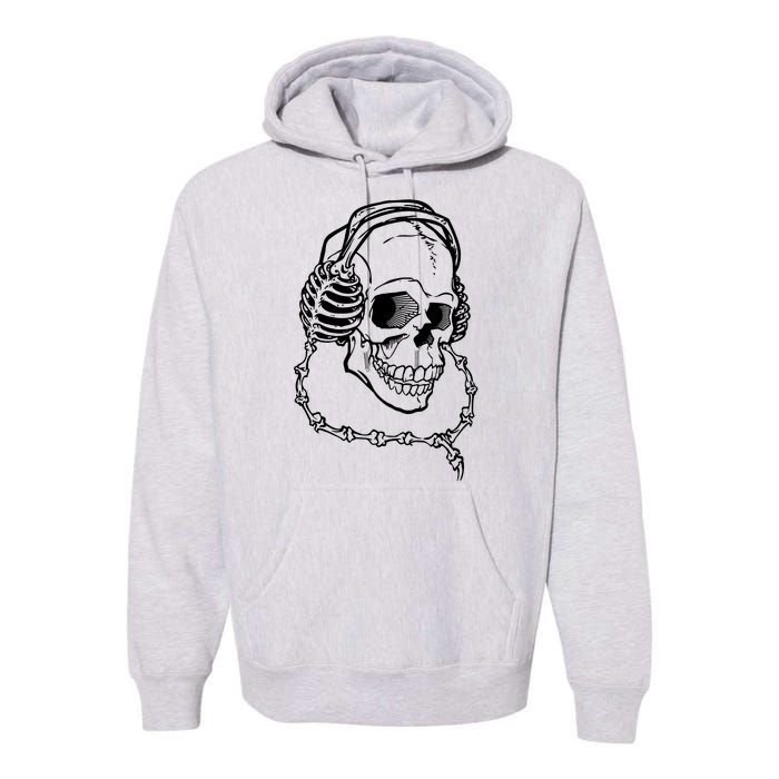 Music A Skull Wearing Headphones Premium Hoodie