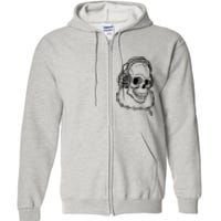 Music A Skull Wearing Headphones Full Zip Hoodie