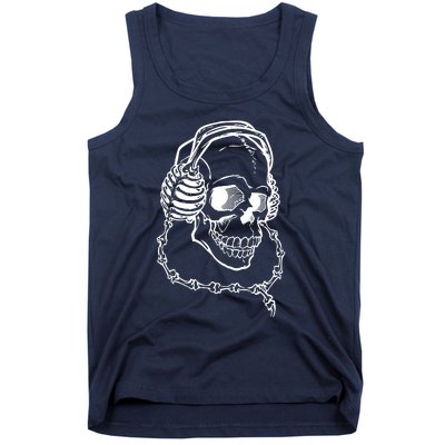 Music A Skull Wearing Headphones Tank Top