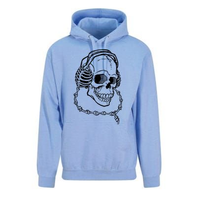 Music A Skull Wearing Headphones Unisex Surf Hoodie