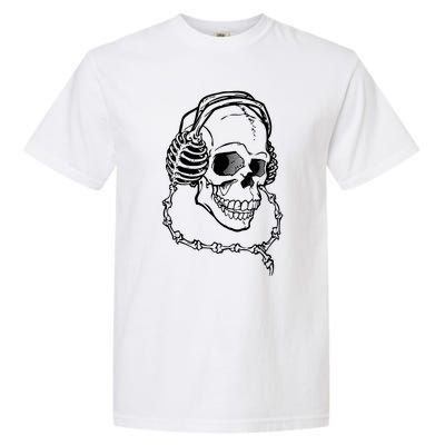 Music A Skull Wearing Headphones Garment-Dyed Heavyweight T-Shirt