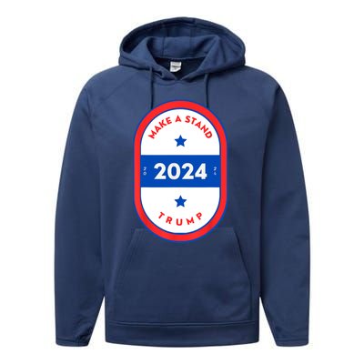 Make A Stand 2024 Trump Performance Fleece Hoodie