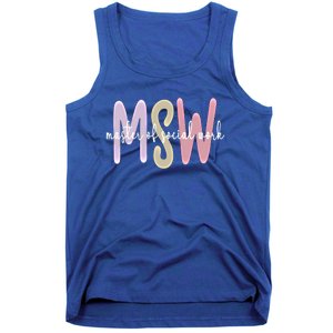 Msw Appreciation Social Worker Graduation Master's Degree Gift Tank Top