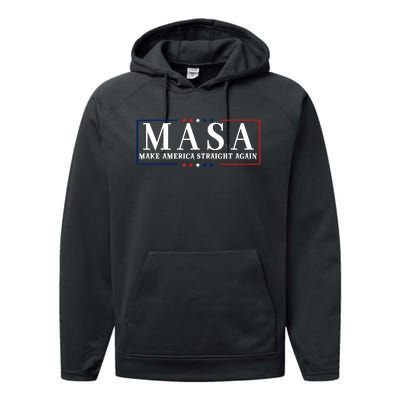 Make America Straight Again Political Funny Sarcastic Performance Fleece Hoodie