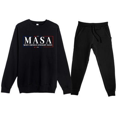 Make America Straight Again Political Funny Sarcastic Premium Crewneck Sweatsuit Set