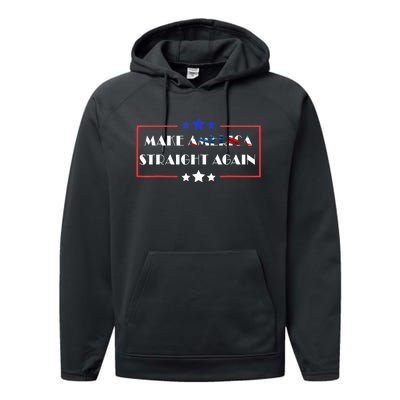 Make America Straight Again Political Funny Sarcastic Performance Fleece Hoodie