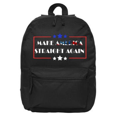 Make America Straight Again Political Funny Sarcastic 16 in Basic Backpack