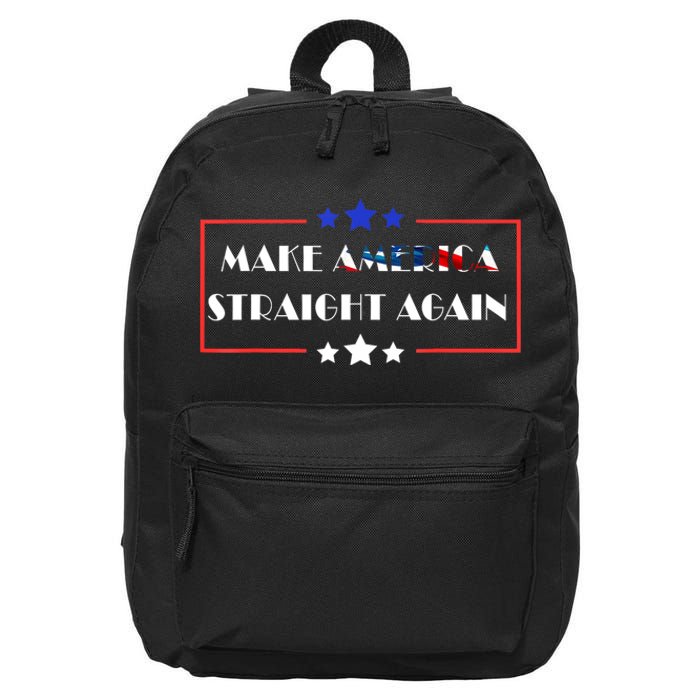 Make America Straight Again Political Funny Sarcastic 16 in Basic Backpack