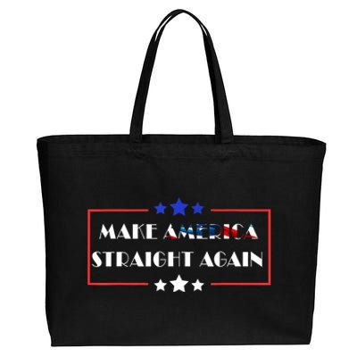 Make America Straight Again Political Funny Sarcastic Cotton Canvas Jumbo Tote