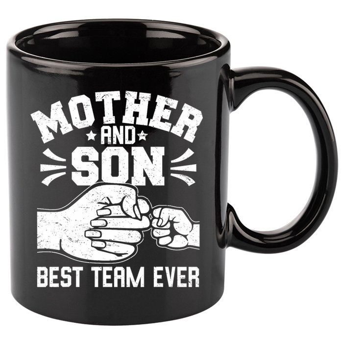 Mother And Son Best Team Ever Sons Mom Matching Mother's Day  11oz C Handle Ceramic Mug
