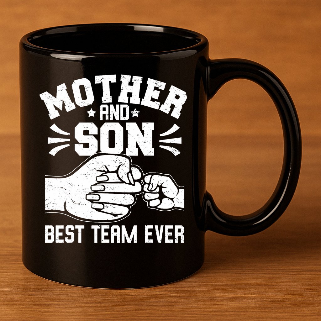 Mother And Son Best Team Ever Sons Mom Matching Mother's Day  11oz C Handle Ceramic Mug