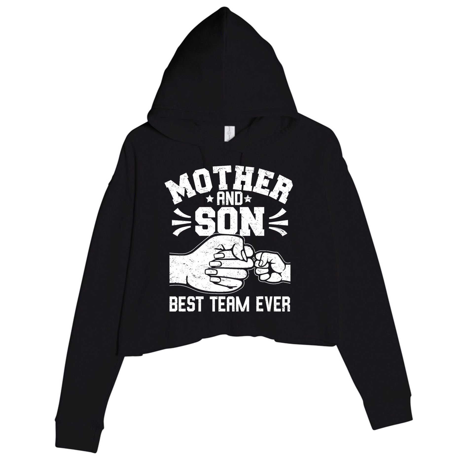 Mother And Son Best Team Ever Sons Mom Matching Mother's Day  Crop Fleece Hoodie