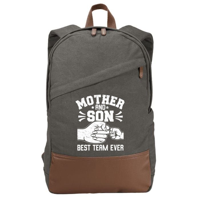 Mother And Son Best Team Ever Sons Mom Matching Mother's Day  Cotton Canvas Backpack