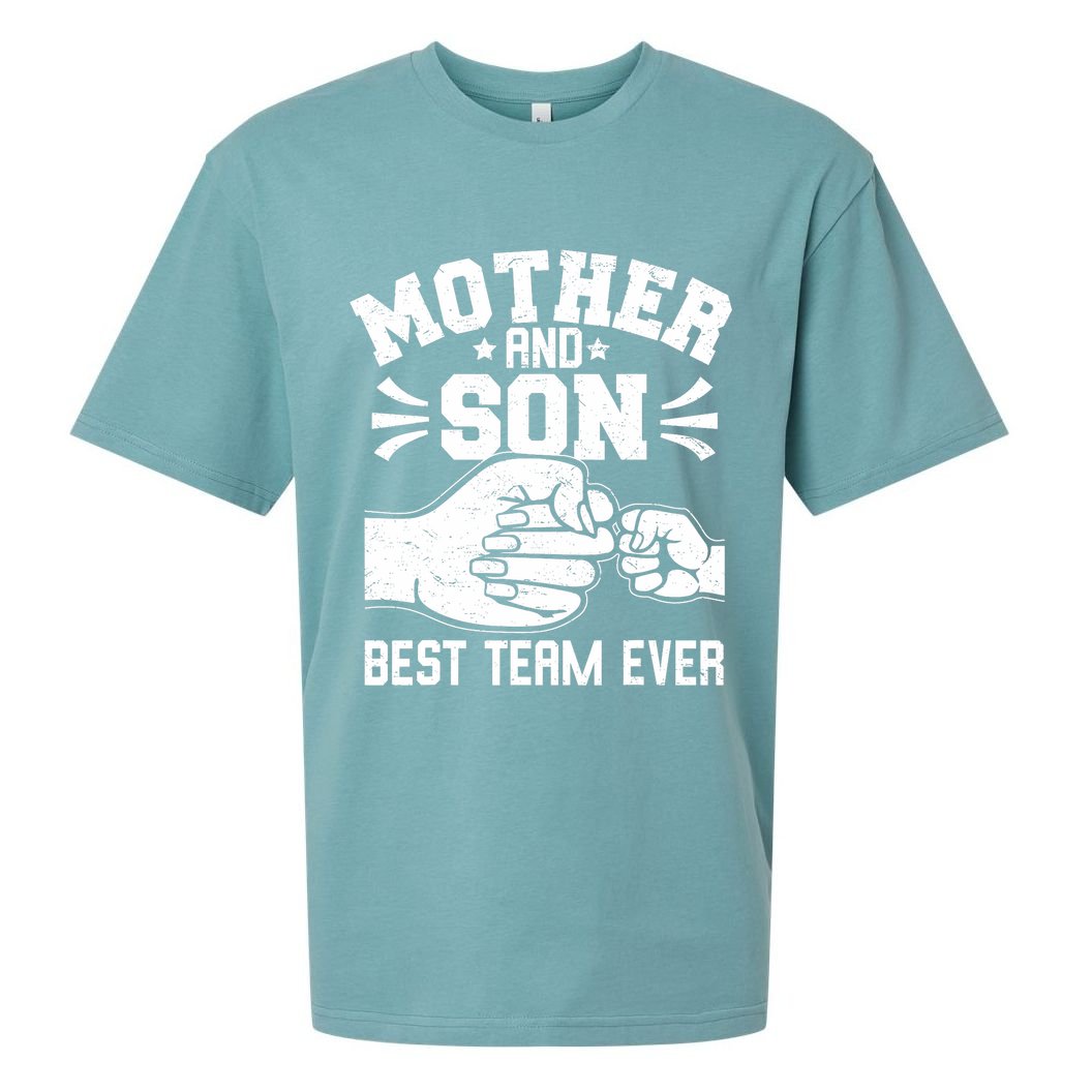 Mother And Son Best Team Ever Sons Mom Matching Mother's Day  Sueded Cloud Jersey T-Shirt