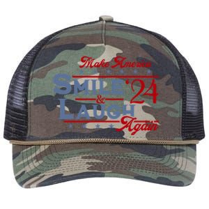 Make America Smile And Laugh Again 2024 Retro Rope Trucker Hat Cap