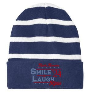 Make America Smile And Laugh Again 2024 Striped Beanie with Solid Band