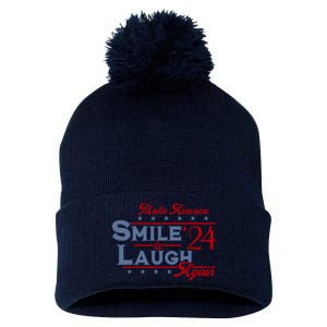 Make America Smile And Laugh Again 2024 Pom Pom 12in Knit Beanie