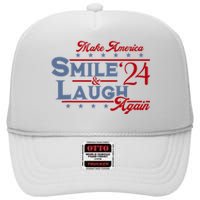 Make America Smile And Laugh Again 2024 High Crown Mesh Back Trucker Hat