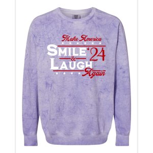 Make America Smile And Laugh Again 2024 Colorblast Crewneck Sweatshirt