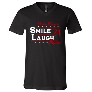 Make America Smile And Laugh Again 2024 V-Neck T-Shirt