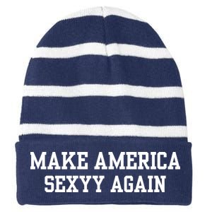 Make America Sexyy Again Striped Beanie with Solid Band