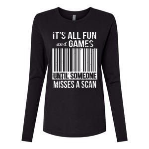 Misses A Scan Postal Worker Womens Cotton Relaxed Long Sleeve T-Shirt