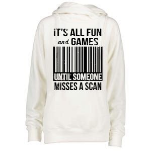 Misses A Scan Postal Worker Womens Funnel Neck Pullover Hood