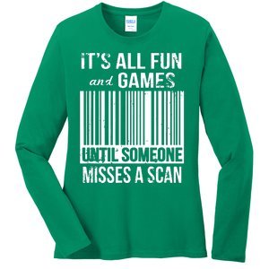 Misses A Scan Postal Worker Ladies Long Sleeve Shirt